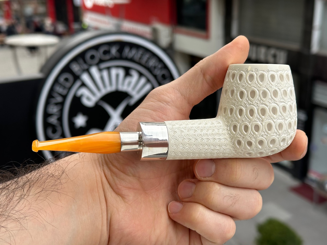 altinay-spigot-billiard-meerschaumpfeife-silber-tabakpfeife-glatt image 3