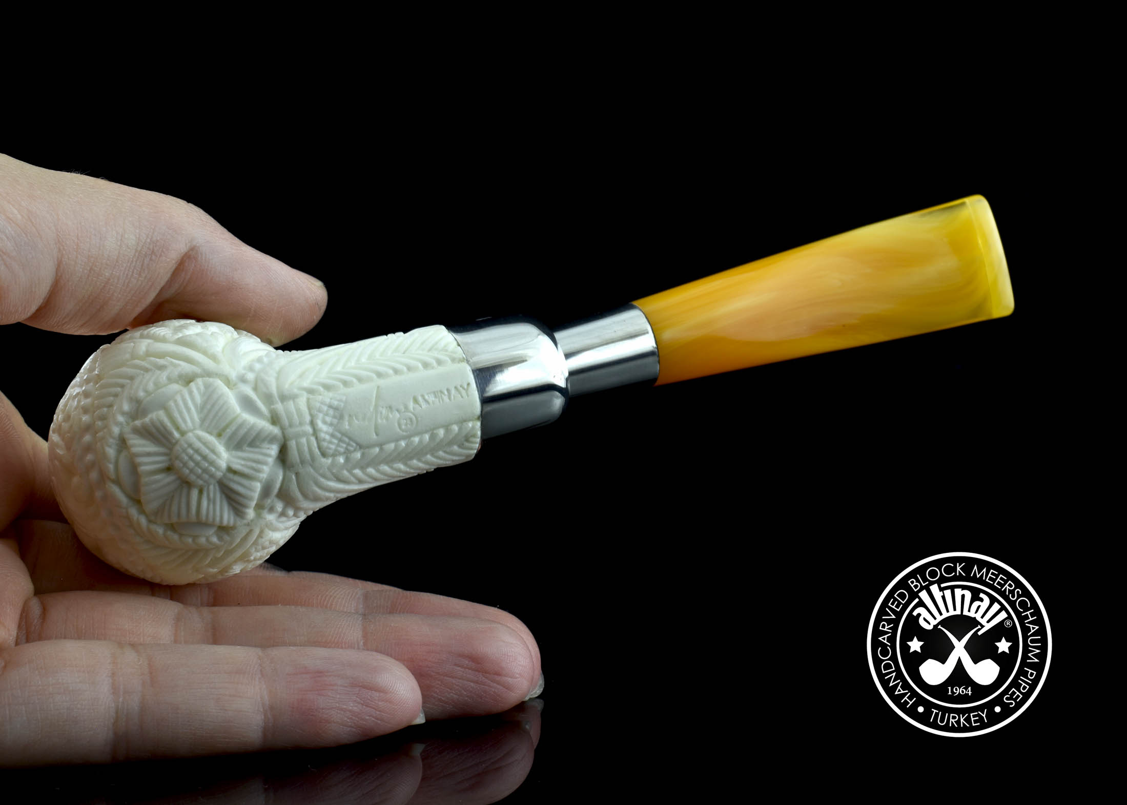 altinay-spigot-billiard-52242-meerschaumpfeife-drachenmotiv-silber image 6