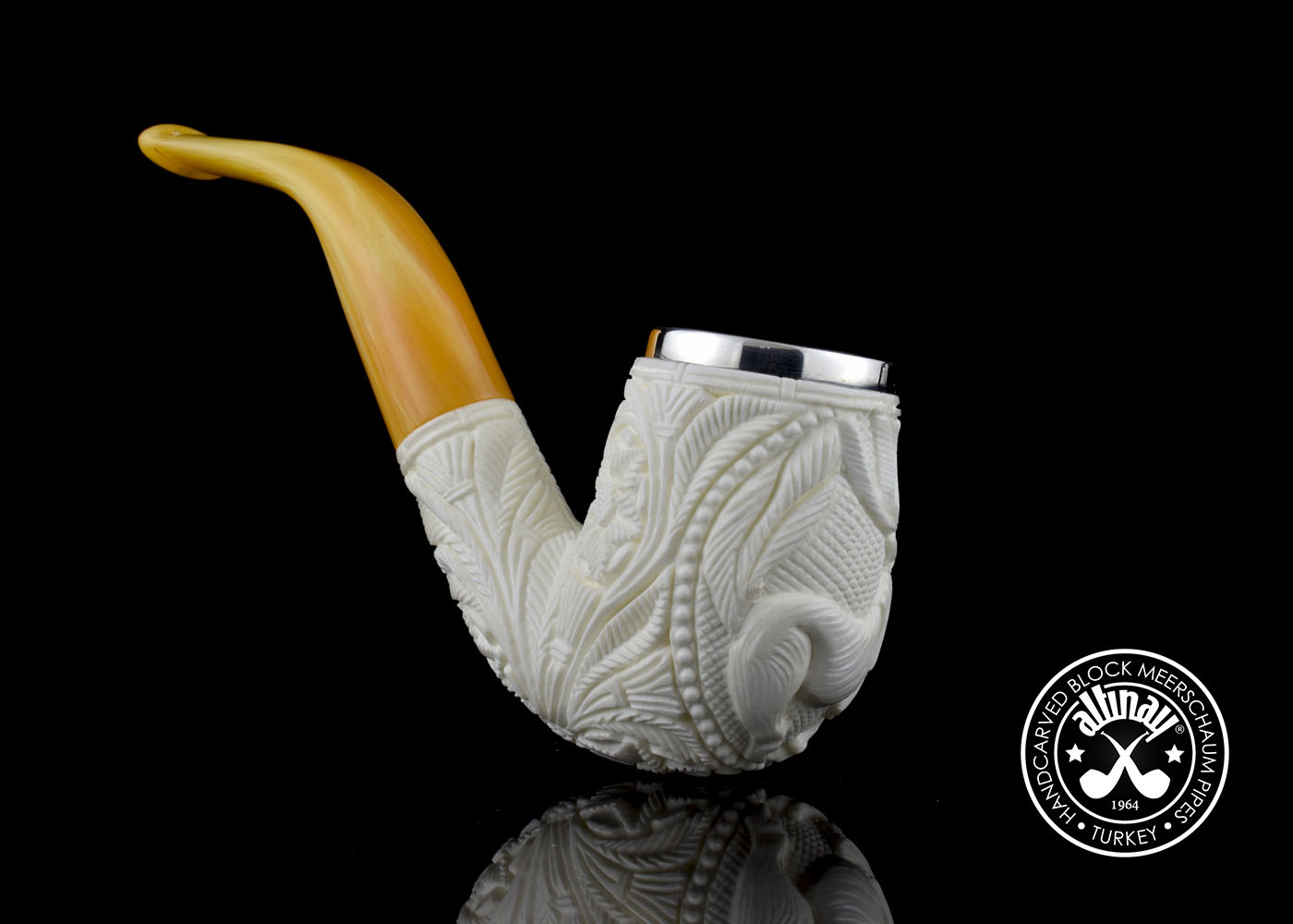 altinay-classic-bent-billiard-meerschaumpfeife-hirschmotiv image 3