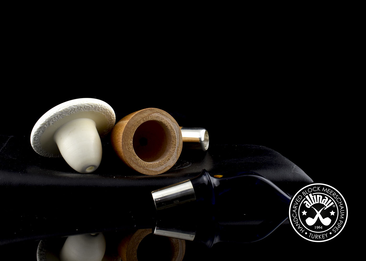 altinay-okoume-calabash-meerschaumpfeife-klein-silber-spigot image 7
