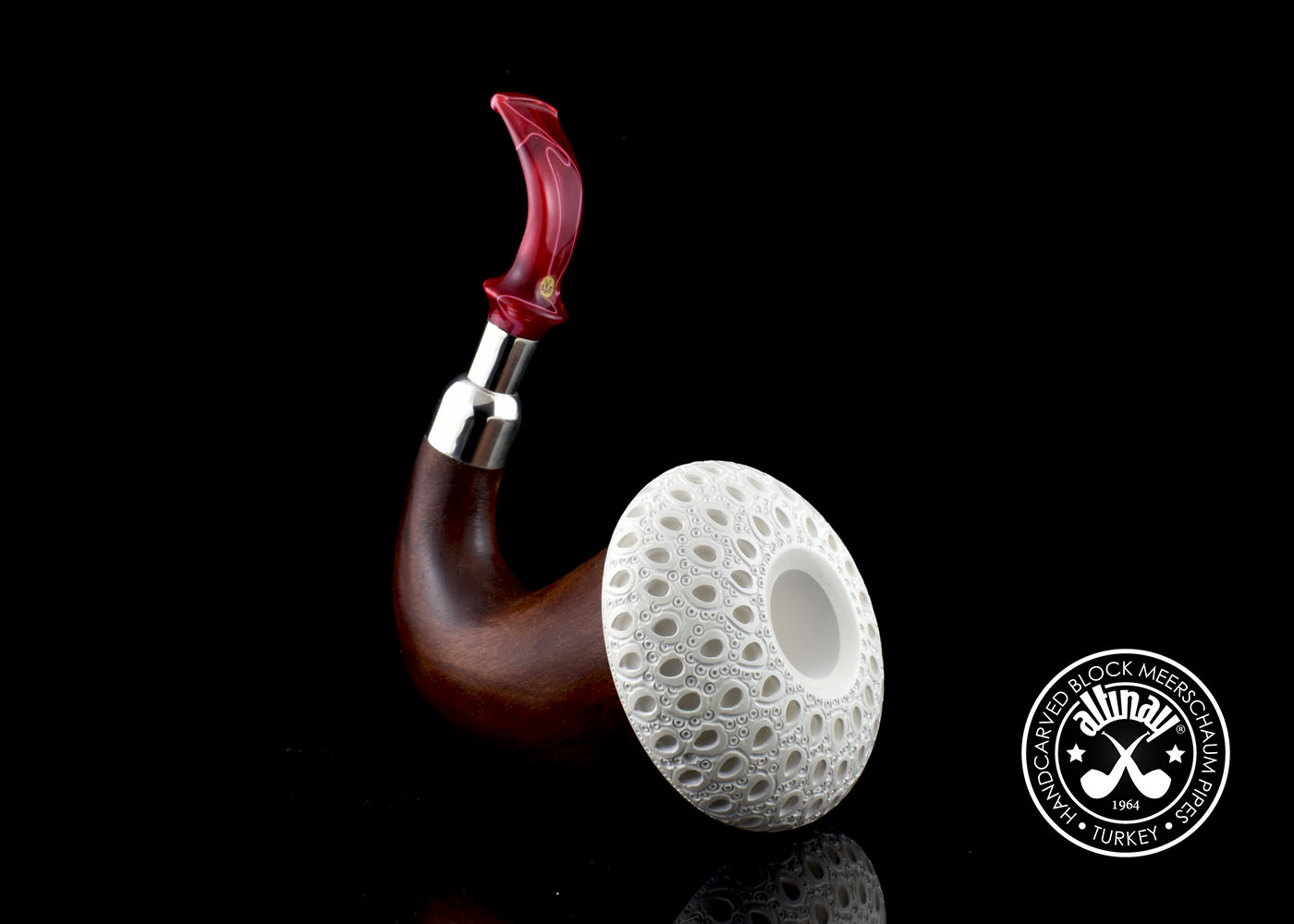 altinay-okoume-calabash-silver-spigot-meerschaumpfeife-large image 1