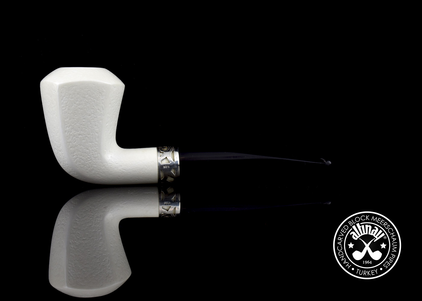 altinay-classic-panel-meerschaumpfeife-mit-silberband image 3