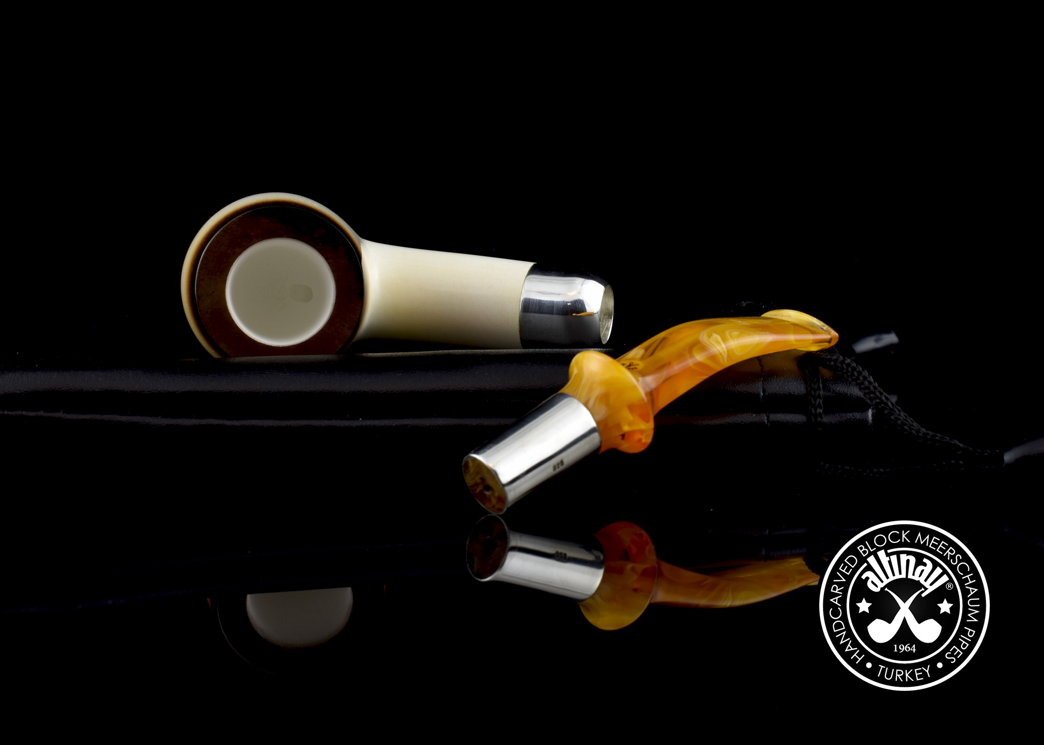 altinay-lee-van-cleef-bent-billiard-meerschaumpfeife-silber-spigot image 8