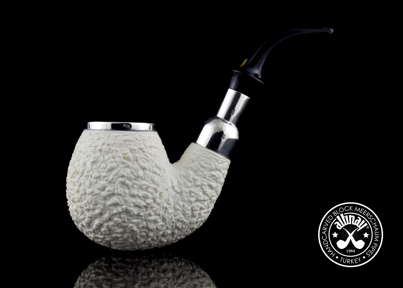 altinay-spigot-bent-apple-meerschaumpfeife-silber-top image 3