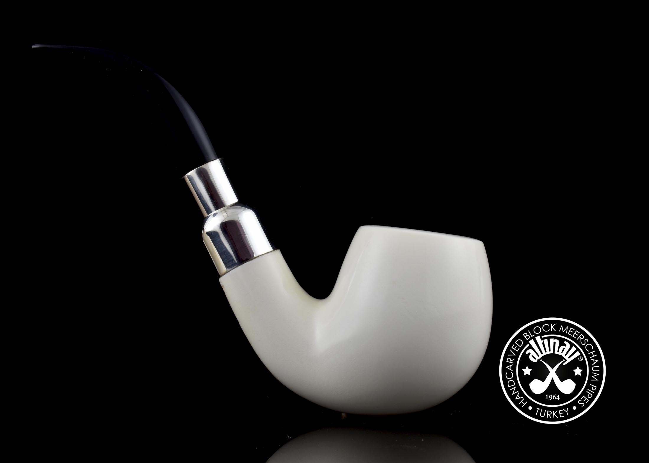 altinay-spigot-bent-billiard-meerschaumpfeife-silber-3 image 8