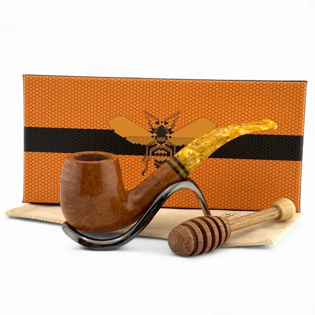 savinelli-miele-601-pfeife-gebogen-honig-6mm-filter image 1