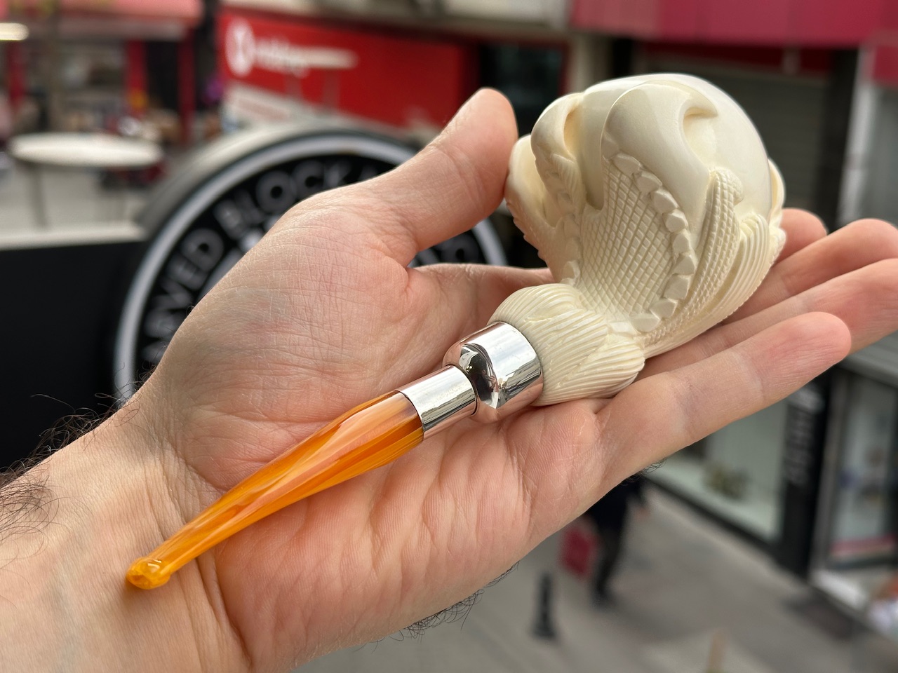 altinay-eagle-s-claw-silber-spigot-meerschaumpfeife image 2
