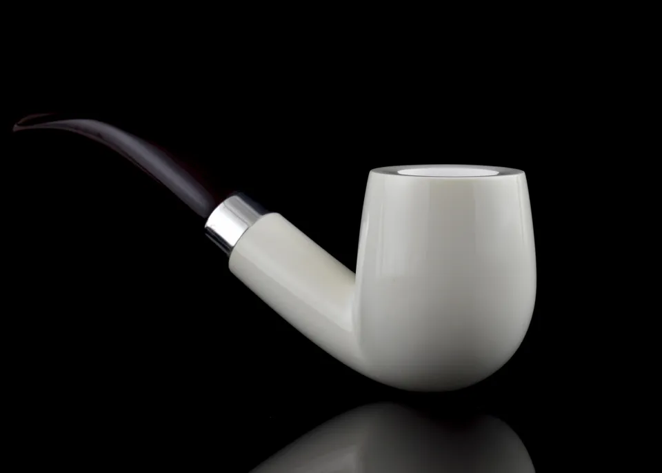 altinay-classic-bent-billiard-meerschaumpfeife-silberring image 1