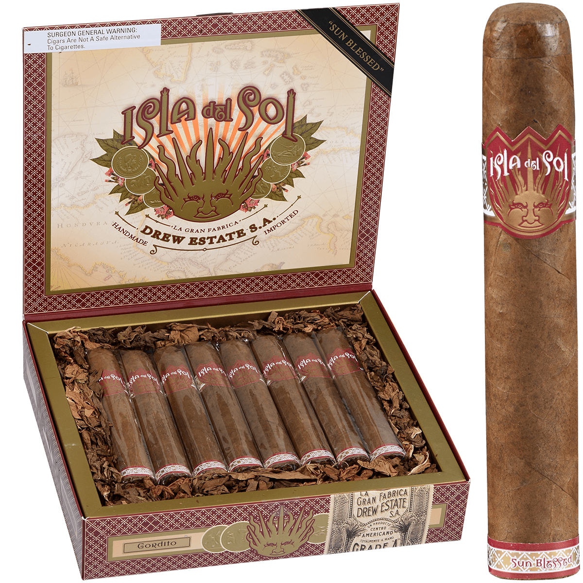 drew-estate-isla-del-sol-gordito-zigarre-kaffee-6x60 image 1