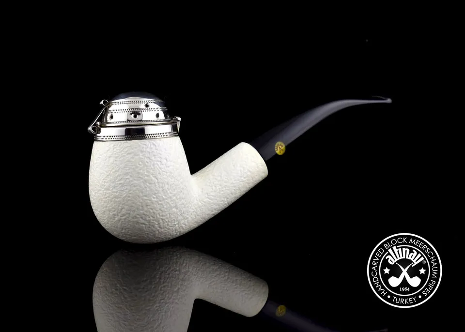 altinay-classic-bent-30623-meerschaumpfeife-silberdeckel image 1