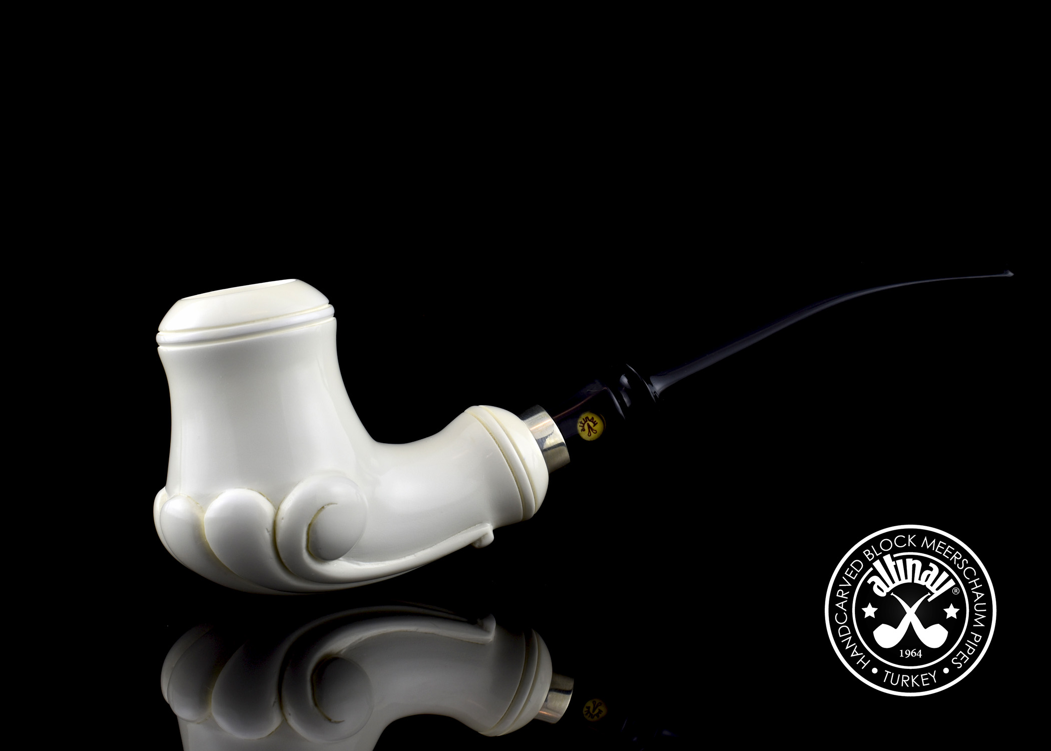altinay-classic-fancy-meerschaumpfeife-mit-silberband image 1