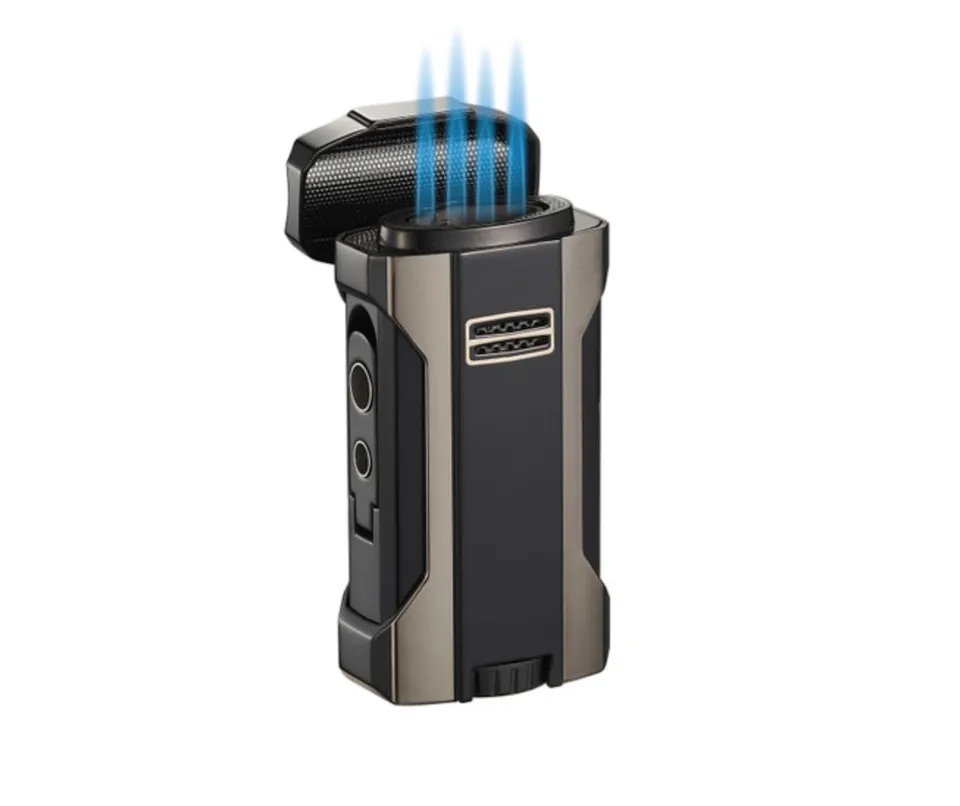 visol-rhino-2-0-zigarrenfeuerzeug-quad-flame-gunmetal-punch image 1