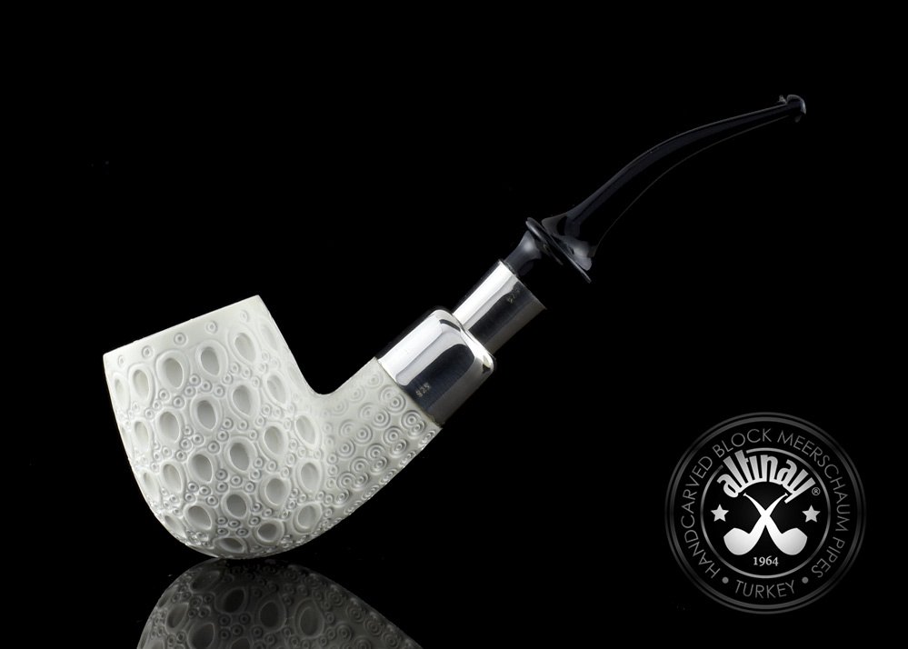 altinay-spigot-bent-meerschaumpfeife-acryl-silber image 2
