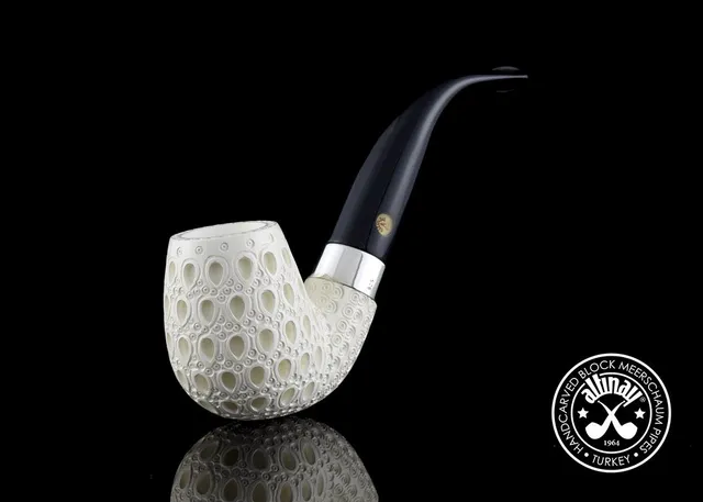 altinay-classic-bent-meerschaumpfeife-gebogen-silberring image 1