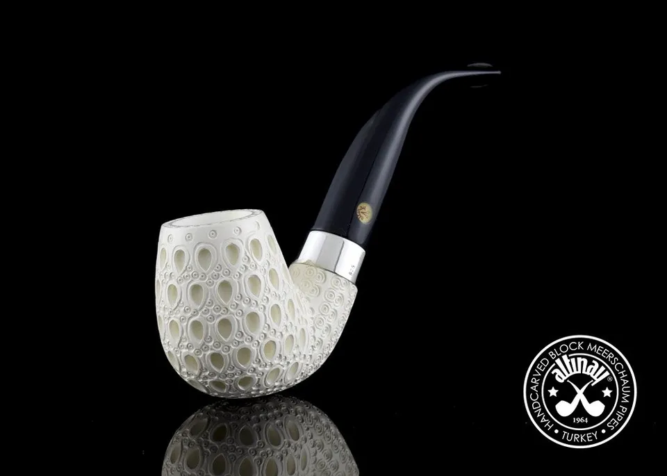 altinay-classic-bent-meerschaumpfeife-gebogen-silberring image 1