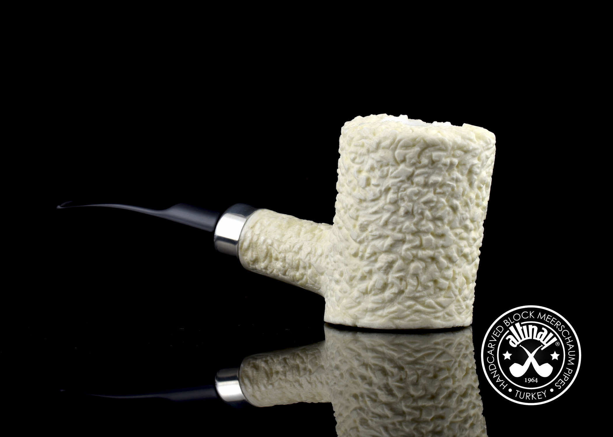 altinay-classic-poker-45524-meerschaumpfeife-rustiziert-silber image 1