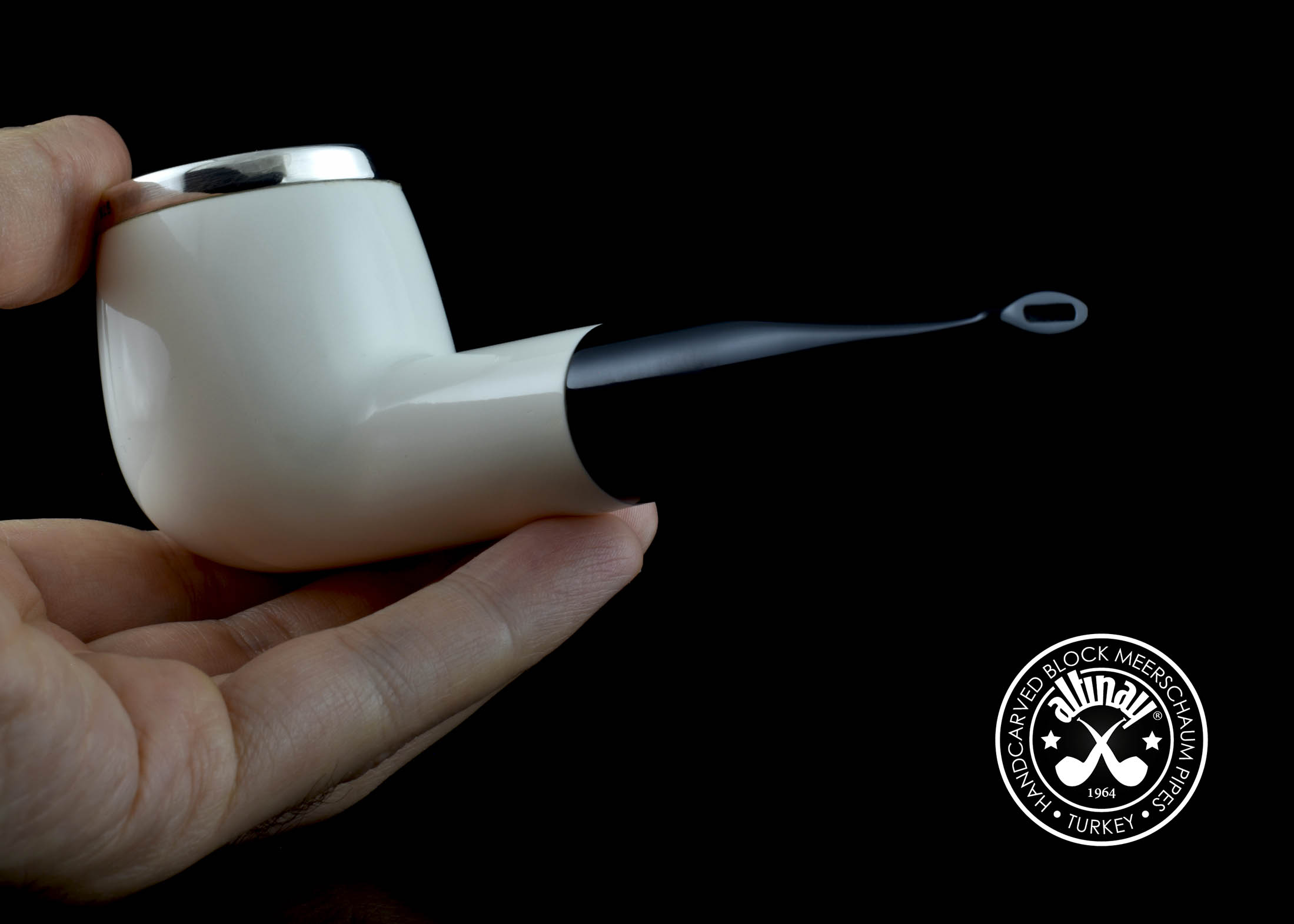 altinay-classic-chubby-billiard-meerschaumpfeife-silber image 5