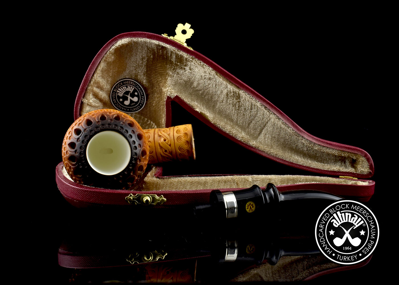 altinay-calabash-meerschaumpfeife-silberband-natur image 4