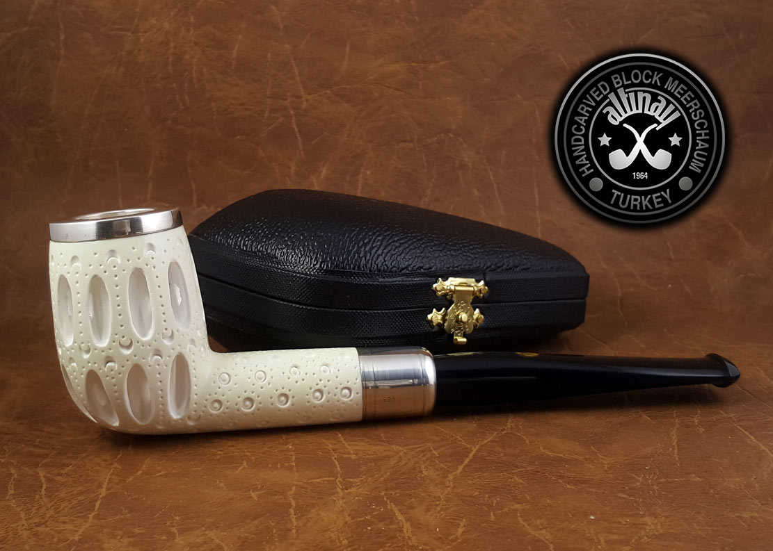 altinay-spigot-army-billiard-meerschaumpfeife-silberkappe image 2
