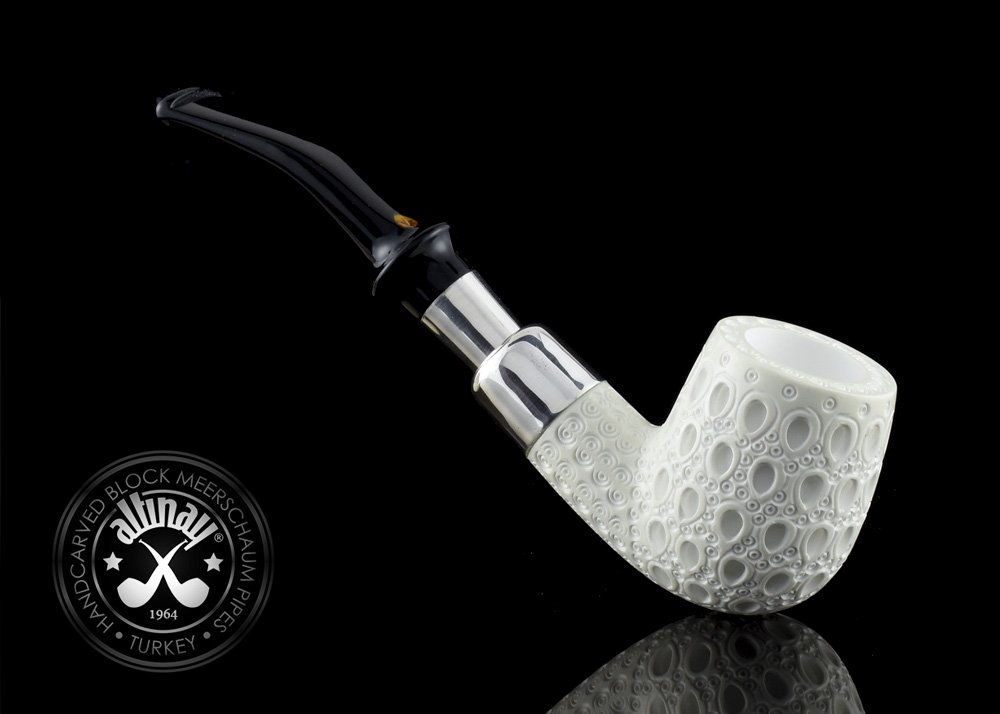 altinay-spigot-bent-meerschaumpfeife-acryl-silber image 3