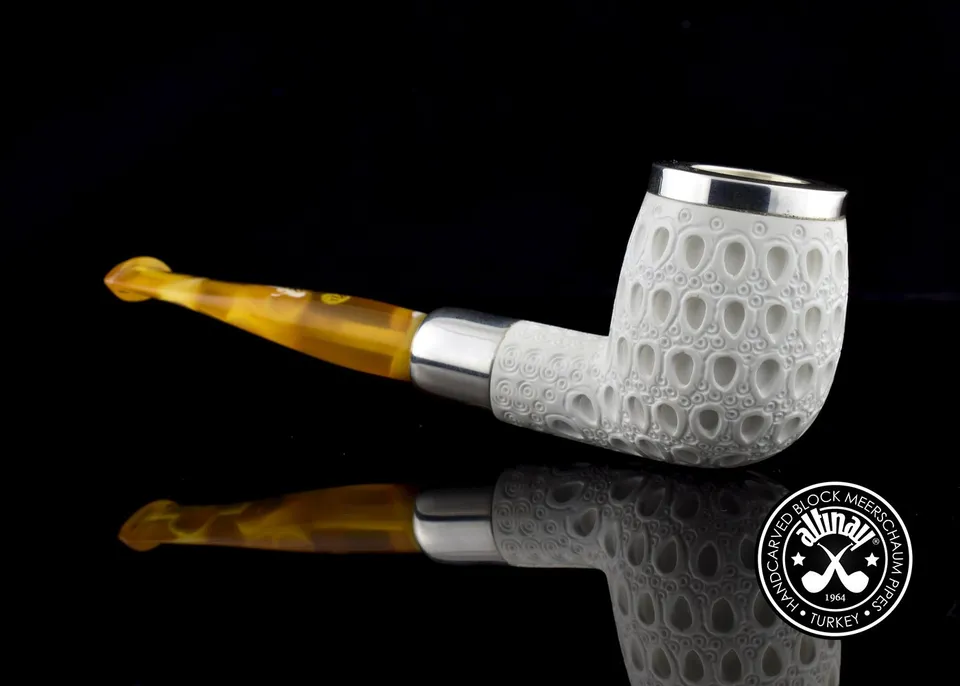 altinay-spigot-army-billiard-meerschaumpfeife-silber-doppel-mundst-ck image 1