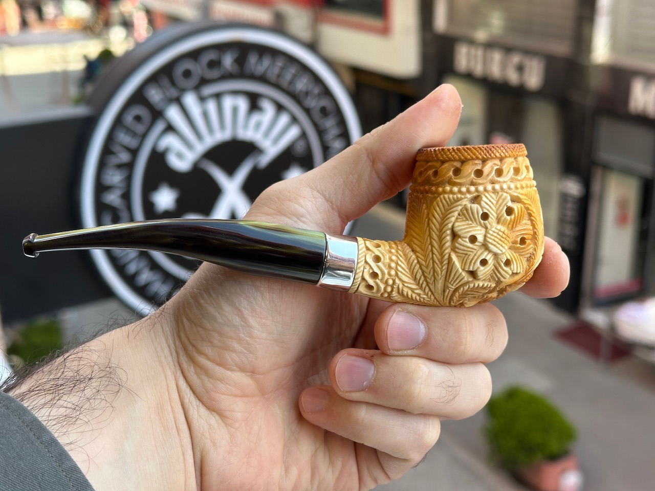 altinay-calcined-billiard-meerschaumpfeife-silberring image 3