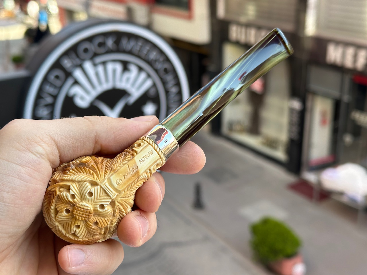 altinay-calcined-billiard-meerschaumpfeife-silberring image 7