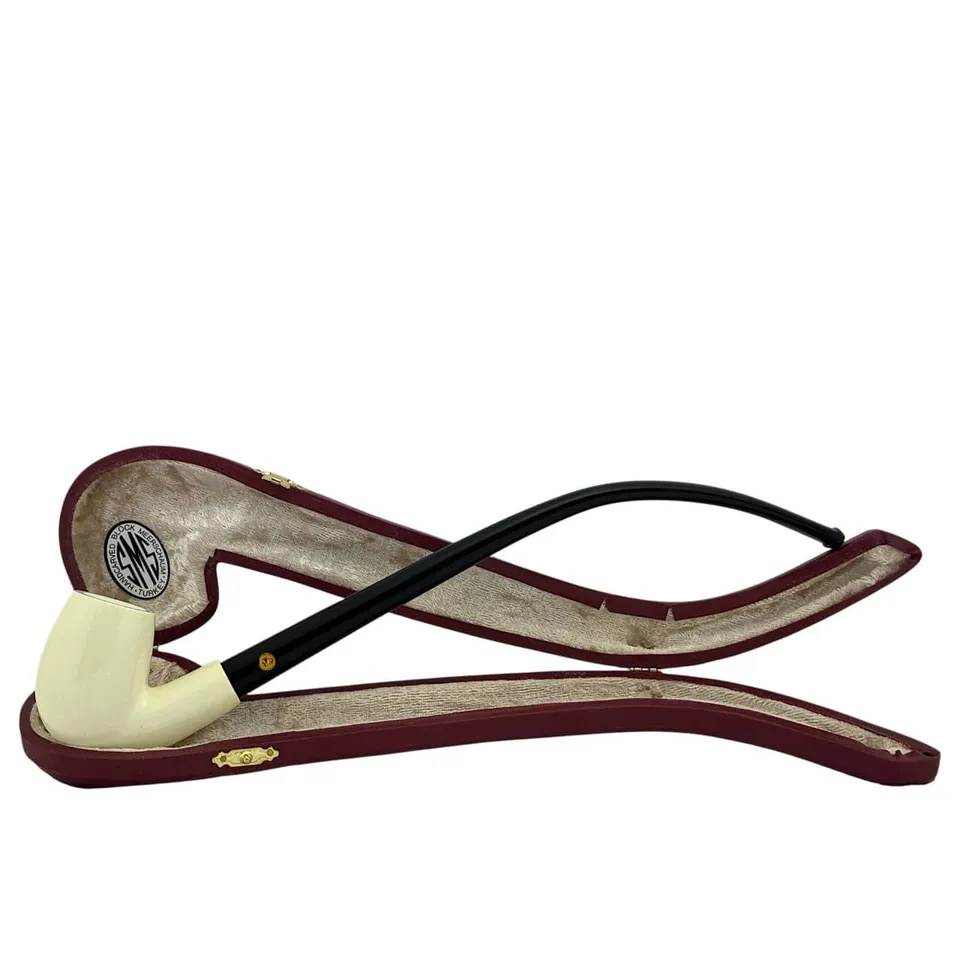 sms-meerschaum-churchwarden-tabakpfeife-billiard-glatt-etui image 1
