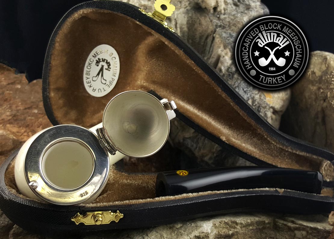 altinay-classic-bent-meerschaumpfeife-mit-silberdeckel image 6