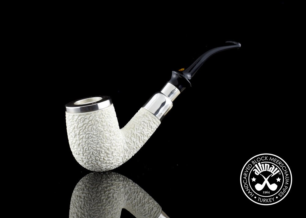 altinay-spigot-top-silver-bent-billiard-meerschaumpfeife-gebogen image 1