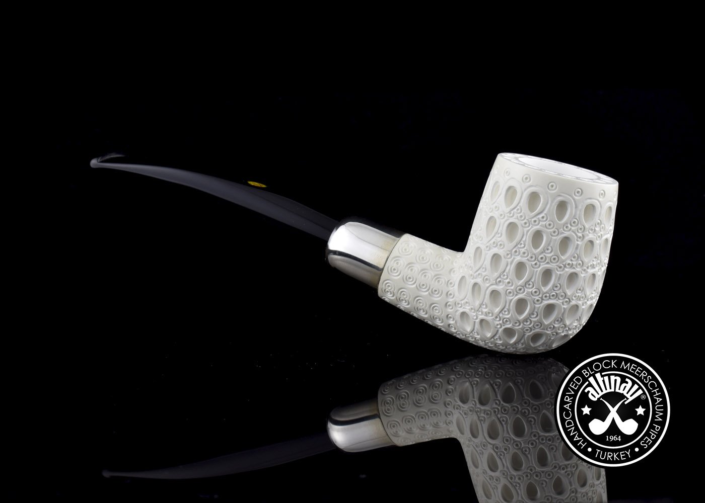altinay-spigot-army-bent-billiard-meerschaumpfeife-silber-2 image 3