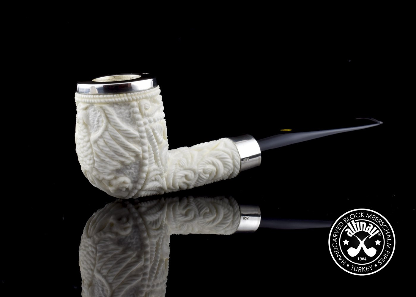 altinay-eagle-s-claw-billiard-meerschaumpfeife-adler-silber image 2