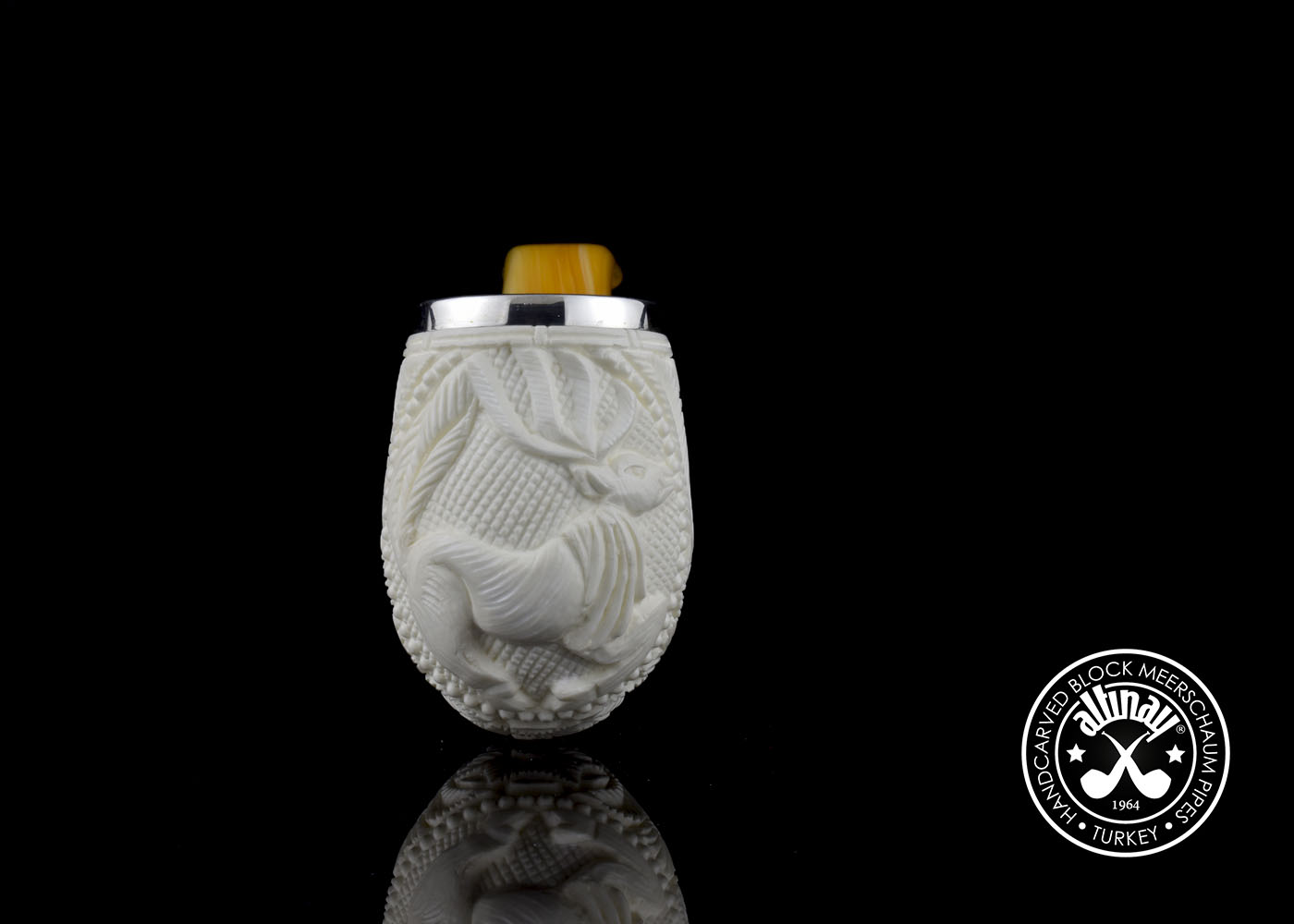 altinay-classic-bent-billiard-meerschaumpfeife-hirschmotiv image 4