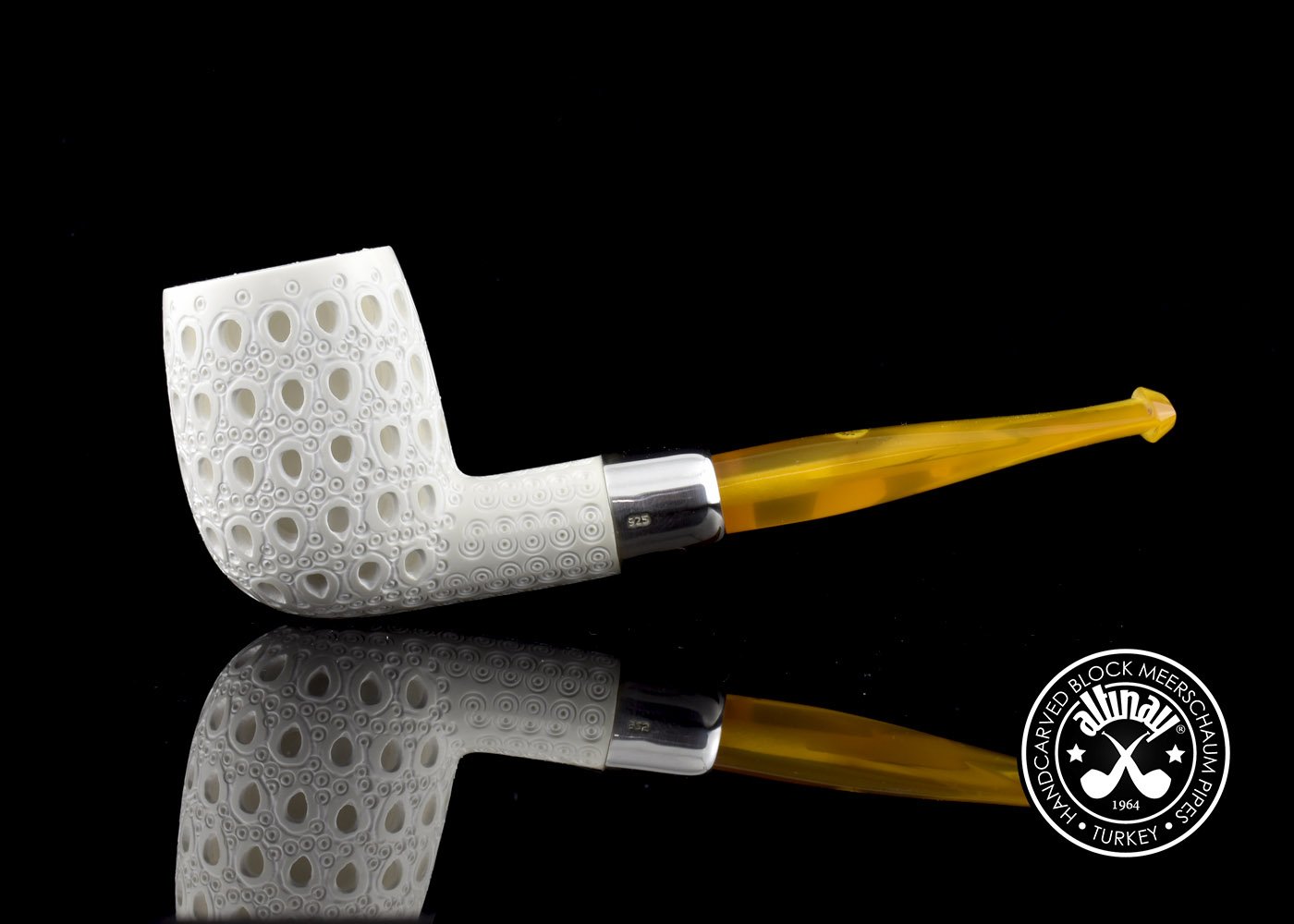 altinay-army-latticed-billiard-meerschaumpfeife-silber image 4