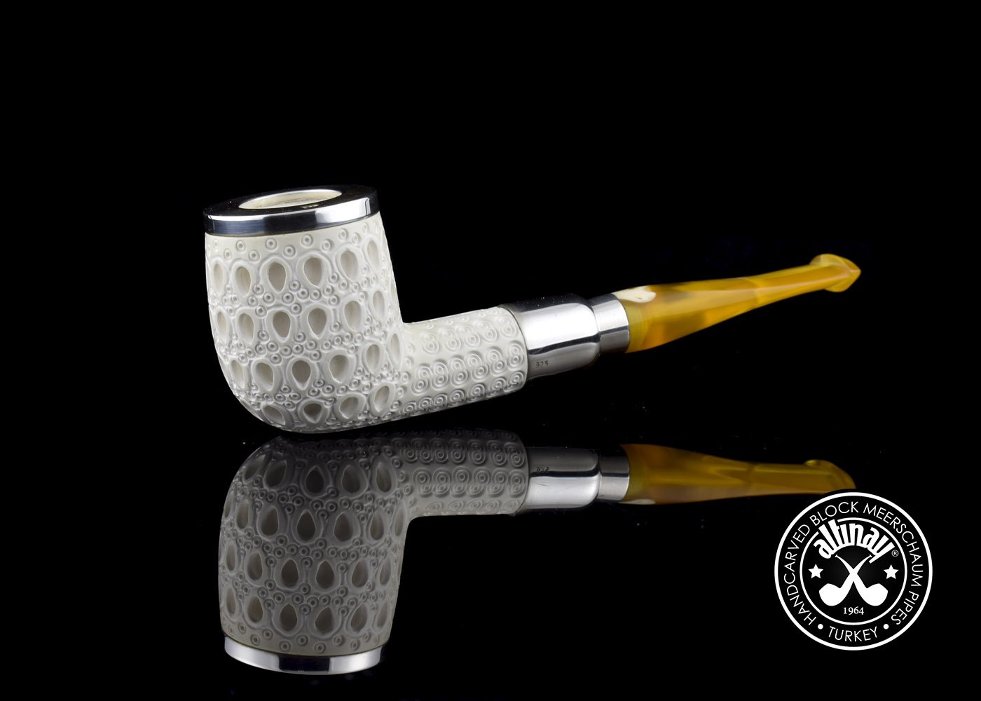 altinay-spigot-billiard-meerschaumpfeife-top-silber image 1