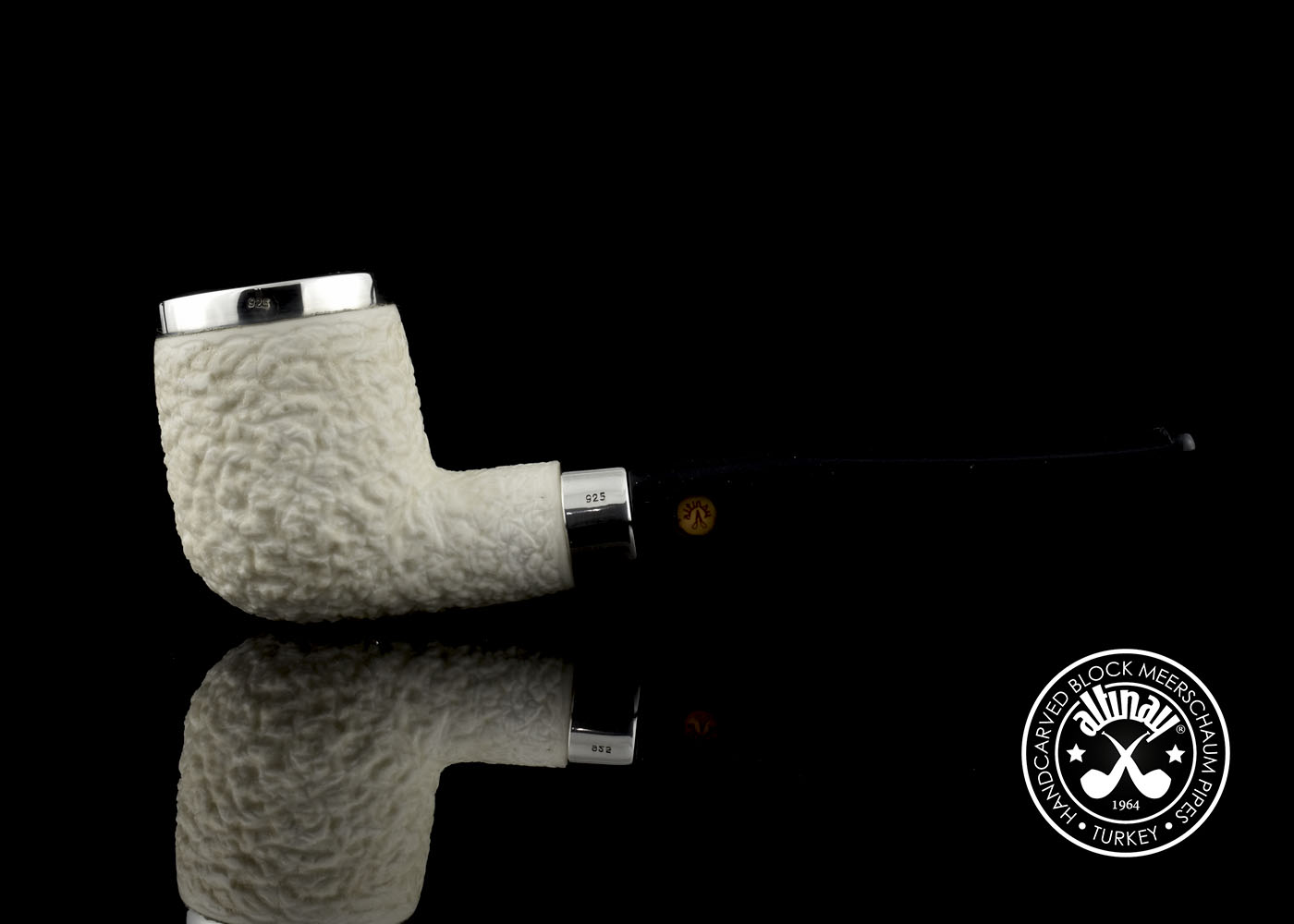 altinay-classic-billiard-meerschaumpfeife-mit-silberring-glatt-2 image 3