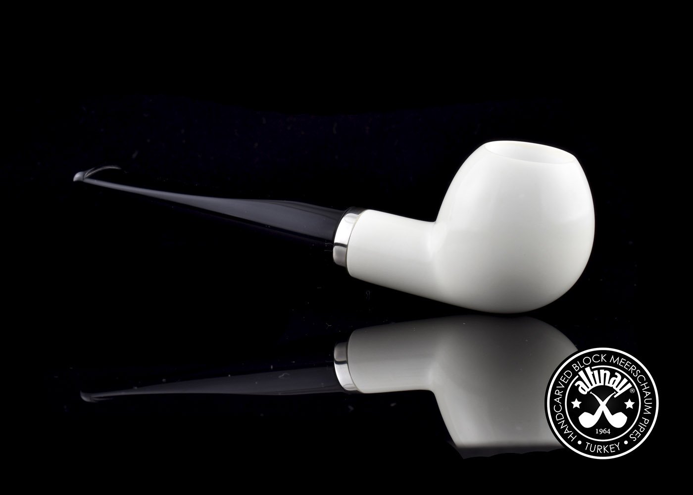 altinay-classic-apple-meerschaumpfeife-silberring-natur image 2