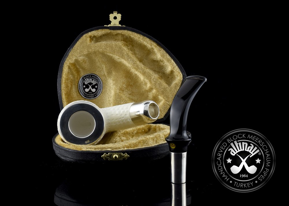 altinay-spigot-bent-meerschaumpfeife-silber-acryl image 5