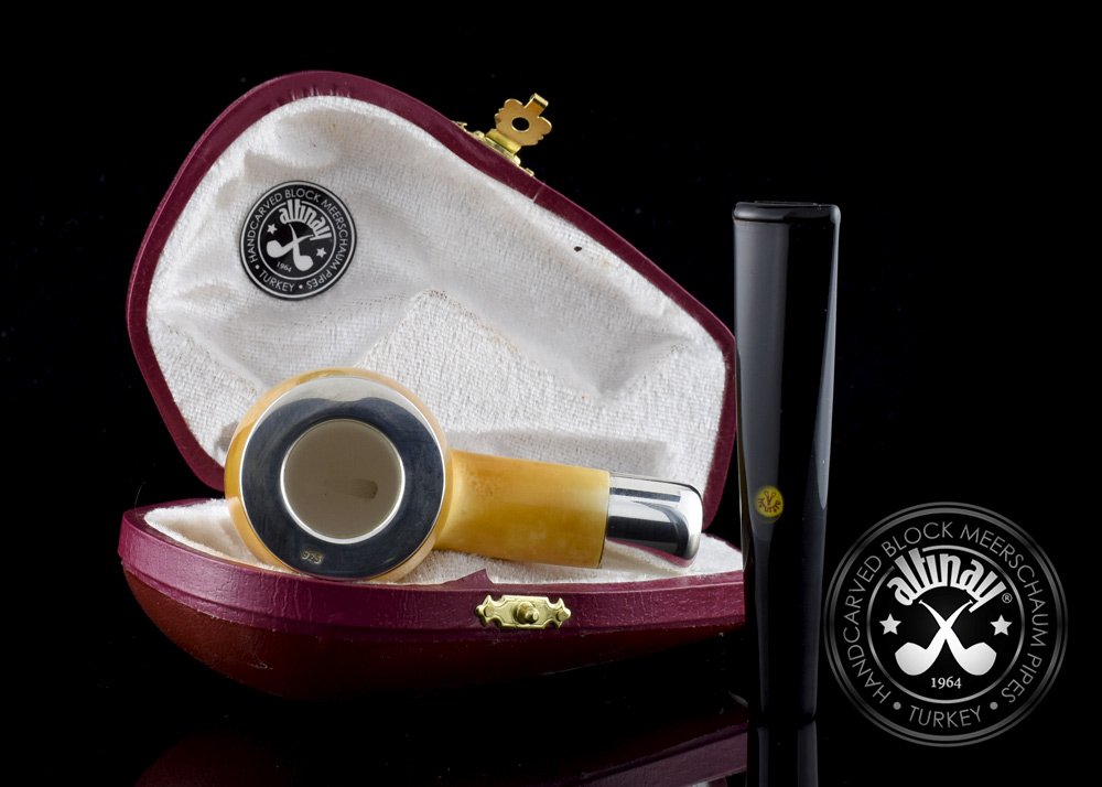 altinay-calcined-billiard-meerschaumpfeife-silver-army-cap image 6