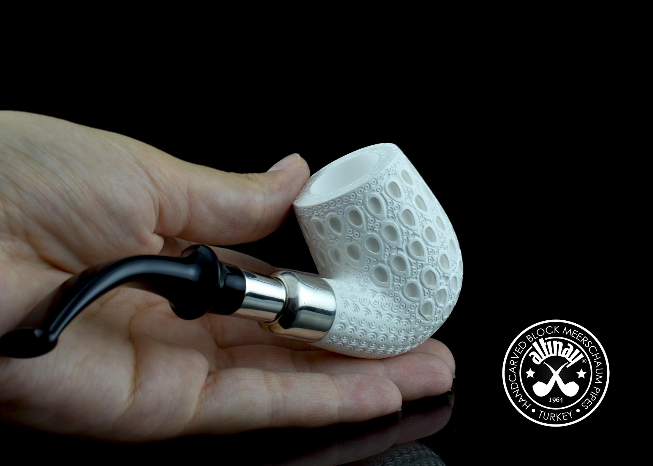 altinay-spigot-49851-bent-billiard-meerschaumpfeife-silber image 7