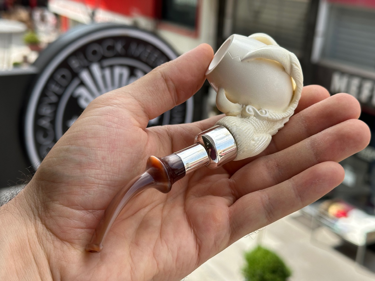 altinay-translucent-claw-silber-spigot-meerschaumpfeife image 2