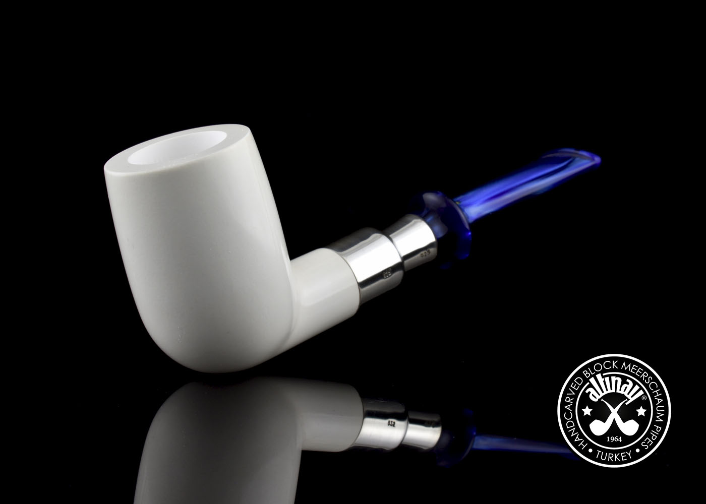 altinay-spigot-billiard-meerschaumpfeife-silber-9 image 1