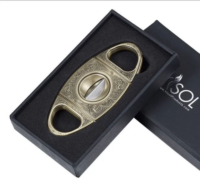 visol-wild-west-v-cut-zigarrenschneider-antik-gold-60er-ring image 1