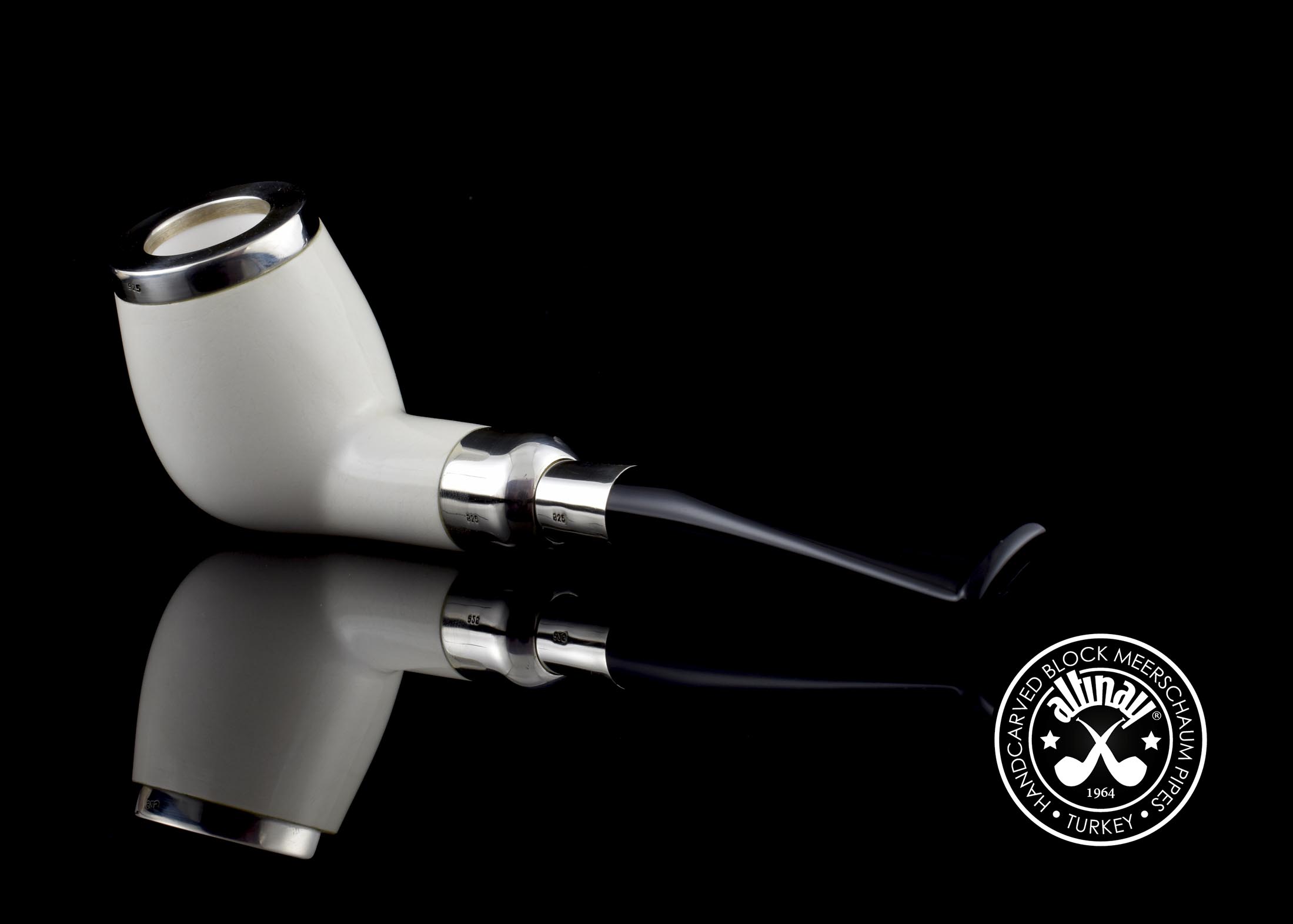 altinay-translucent-top-silver-billiard-spigot-meerschaumpfeife image 2