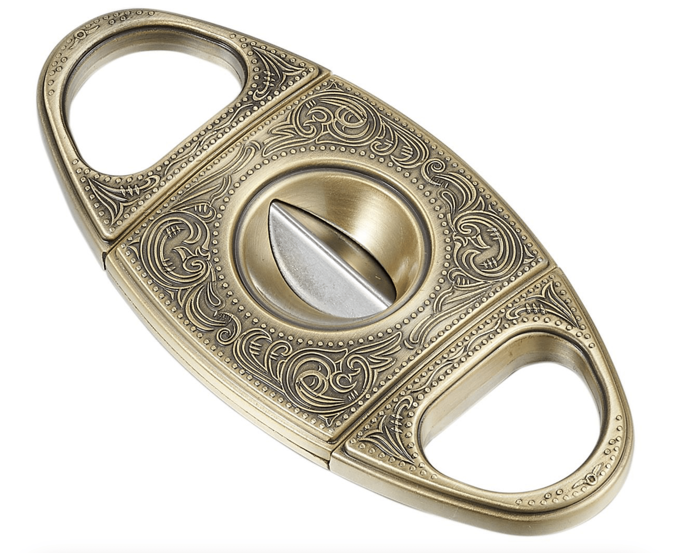 visol-wild-west-v-cut-zigarrenschneider-antik-gold-60er-ring image 2