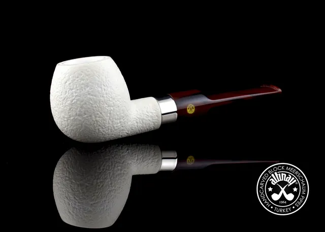 altinay-classic-apple-meerschaumpfeife-mit-silberband-blockmeerschaum image 1