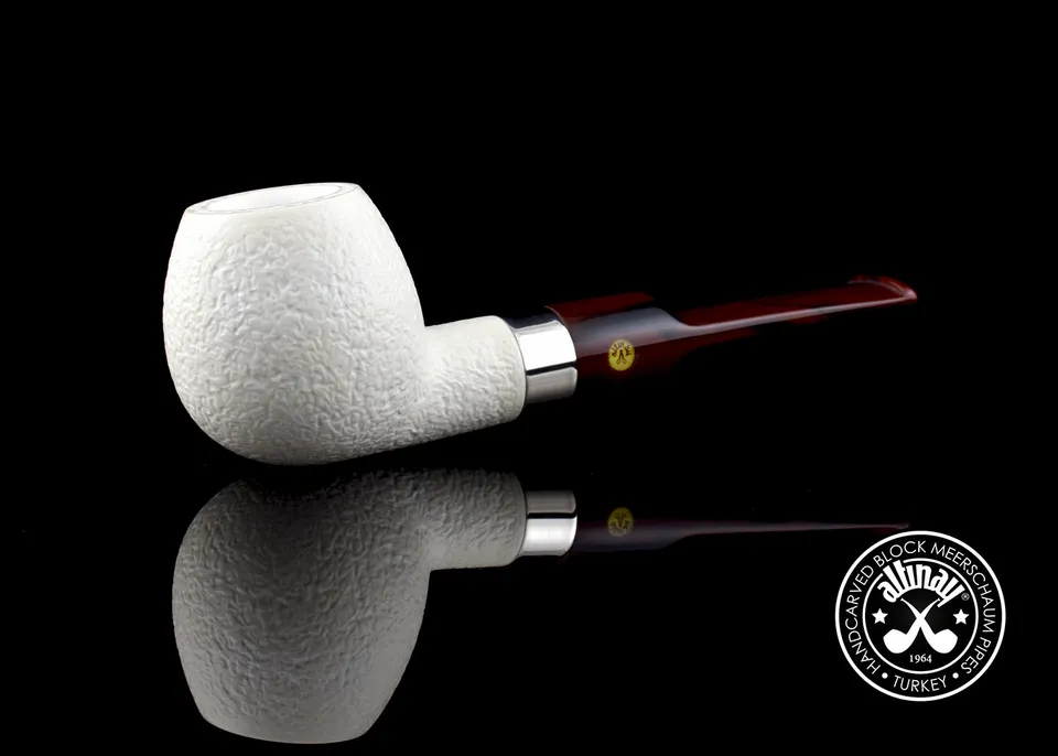 altinay-classic-apple-meerschaumpfeife-mit-silberband-blockmeerschaum image 1
