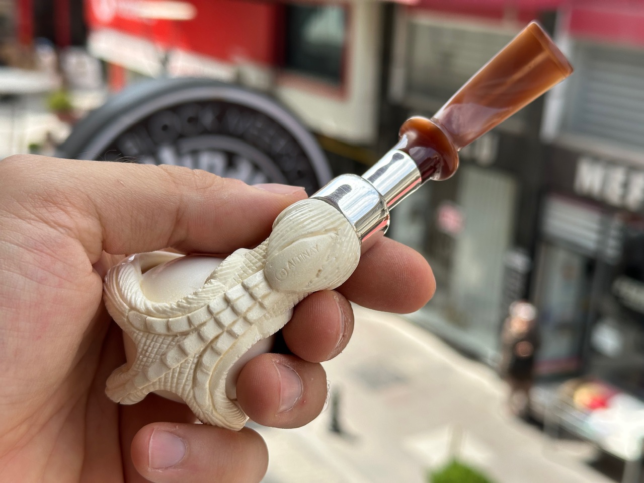 altinay-translucent-claw-silber-spigot-meerschaumpfeife image 5