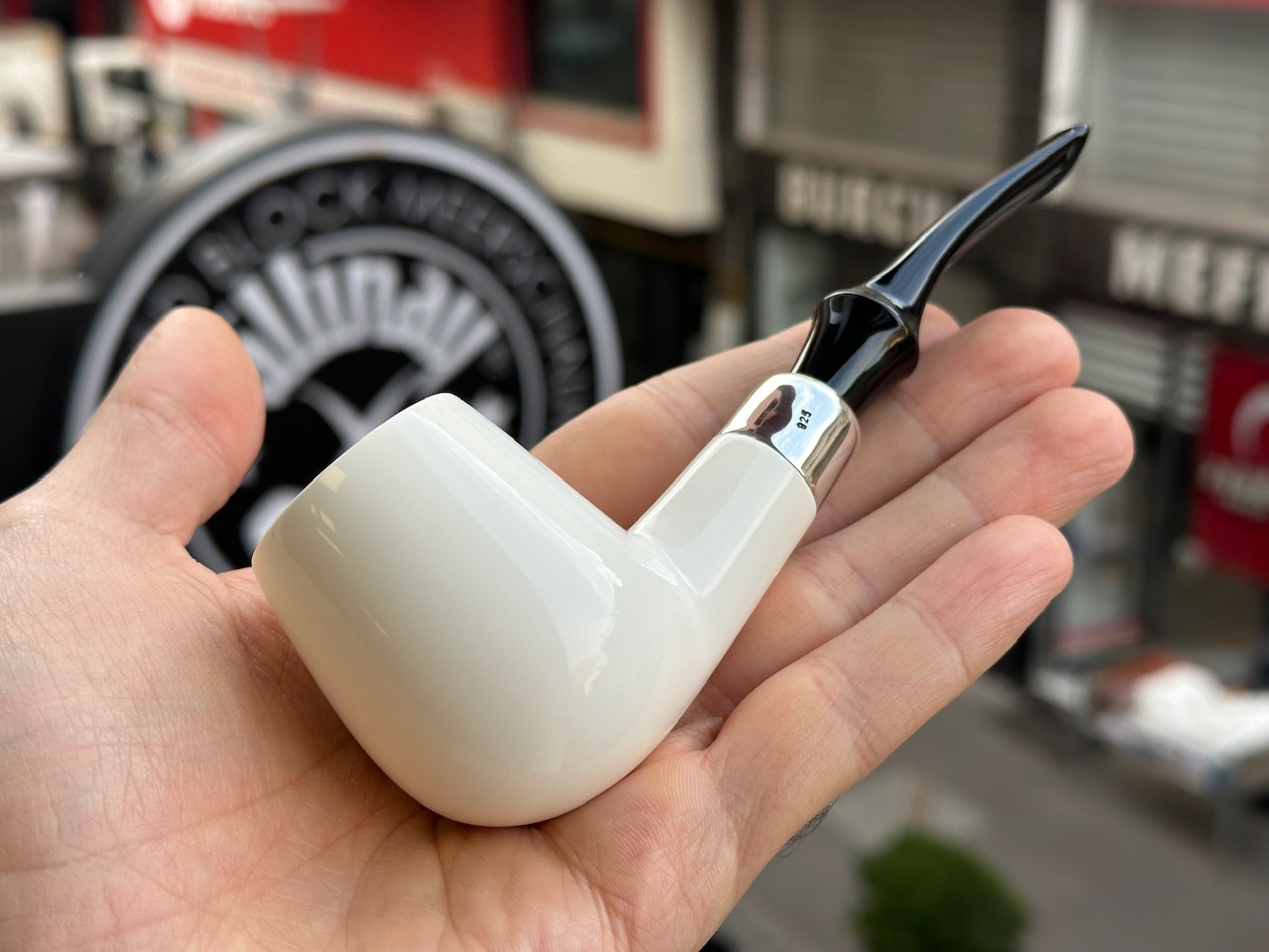 altinay-spigot-billiard-pfeife-silber-army-meerschaum image 5