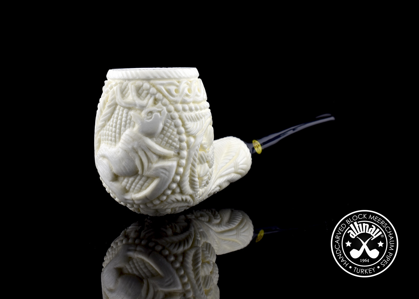 altinay-classic-billiard-meerschaumpfeife-hirschmotiv image 1